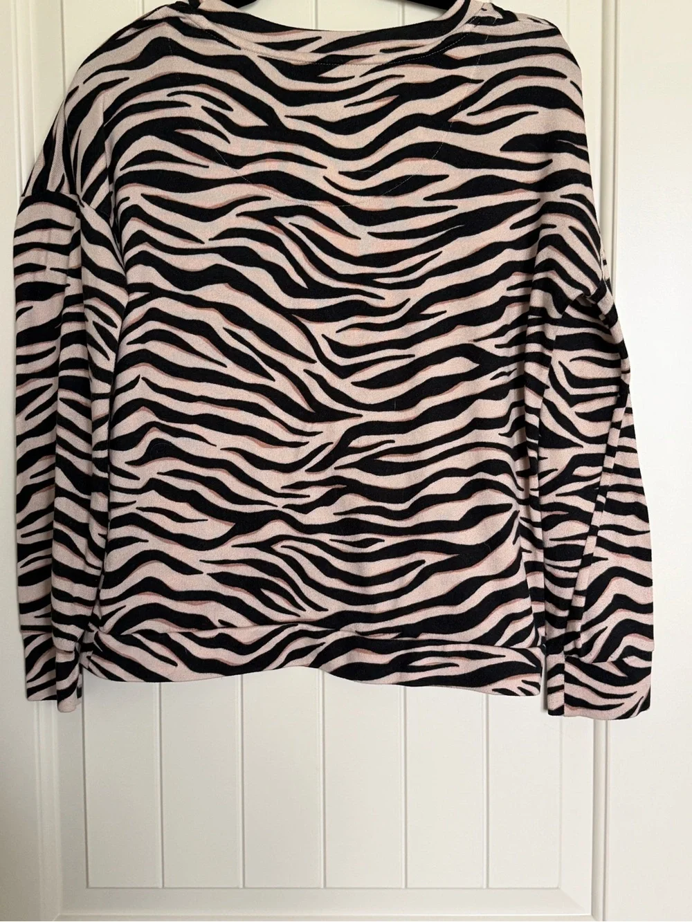 kate spade Pink and Black Zebra Stripe Long Sleeve Top